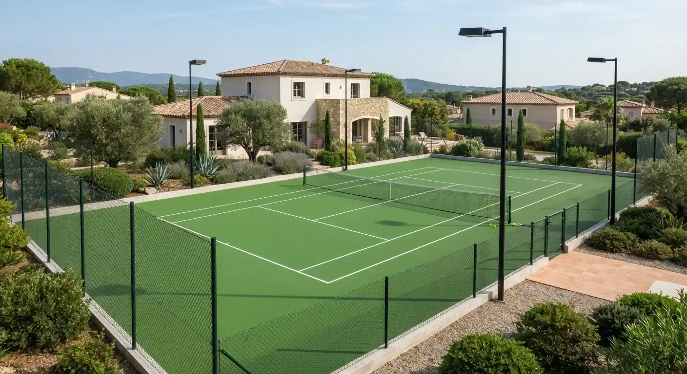 Pistas de tenis en chalets y urbanizaciones