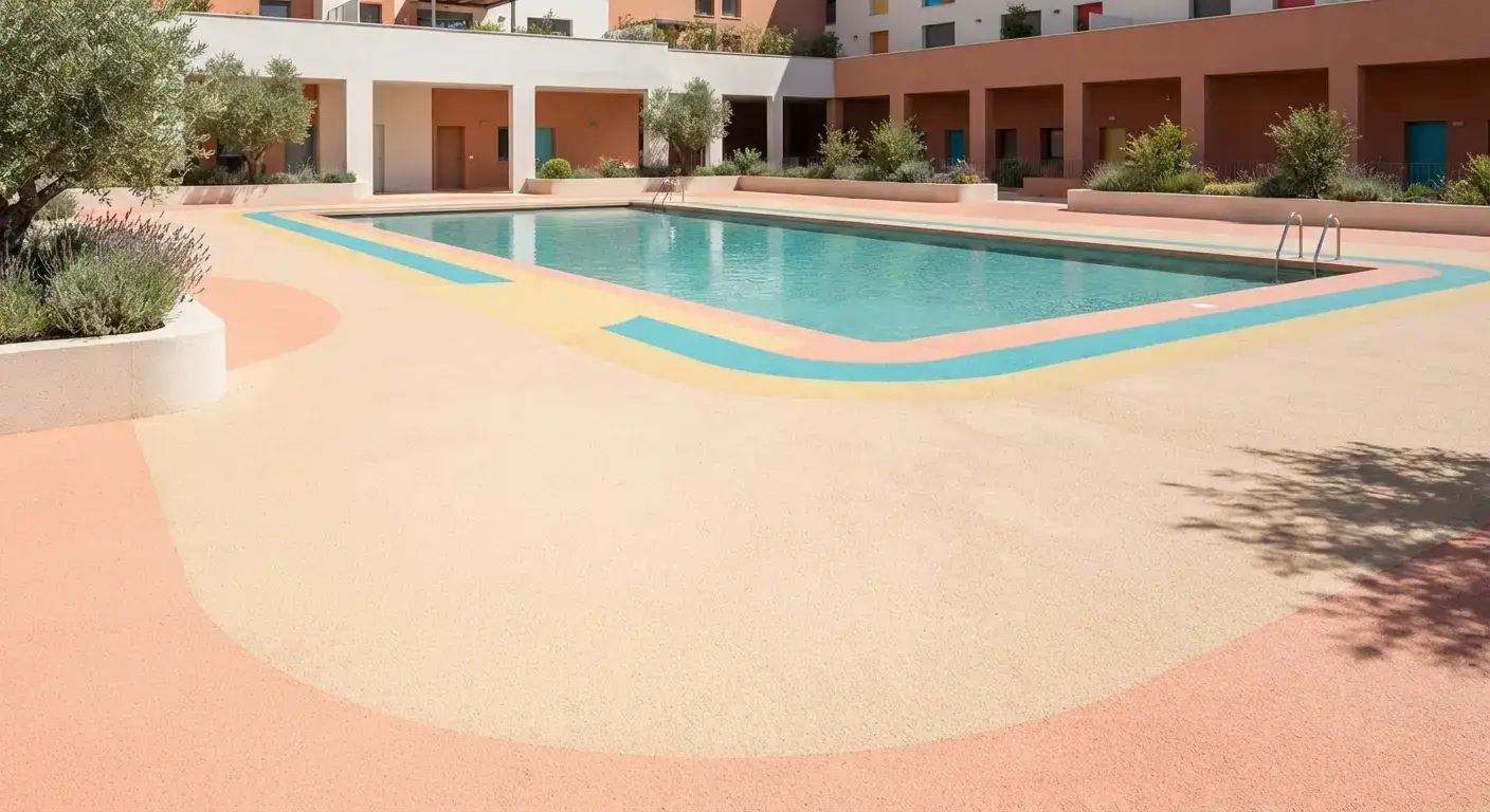 Color del caucho para piscinas- cómo influye en la temperatura