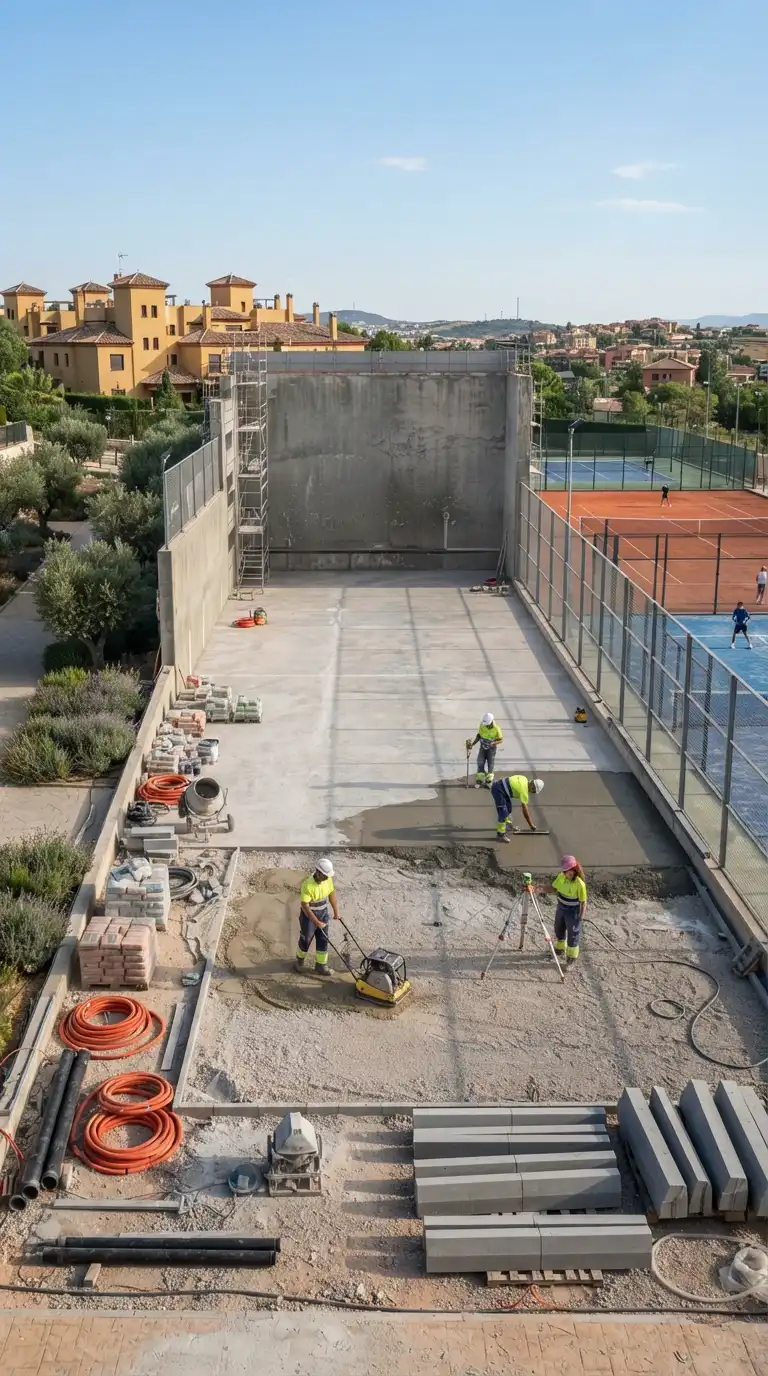 Construcción de pistas de frontón en Madrid paso a paso