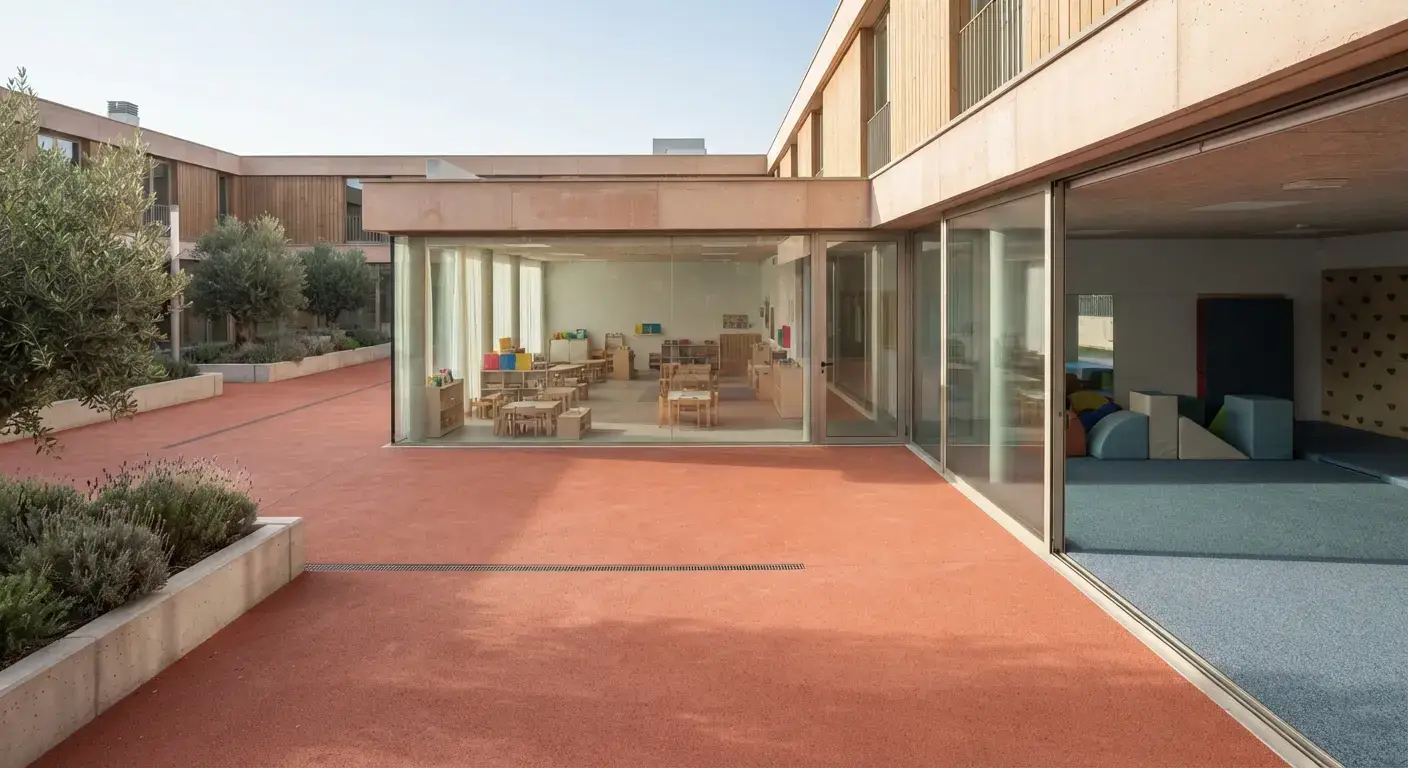 Diferencias de caucho para patios, aulas y psicomotricidad