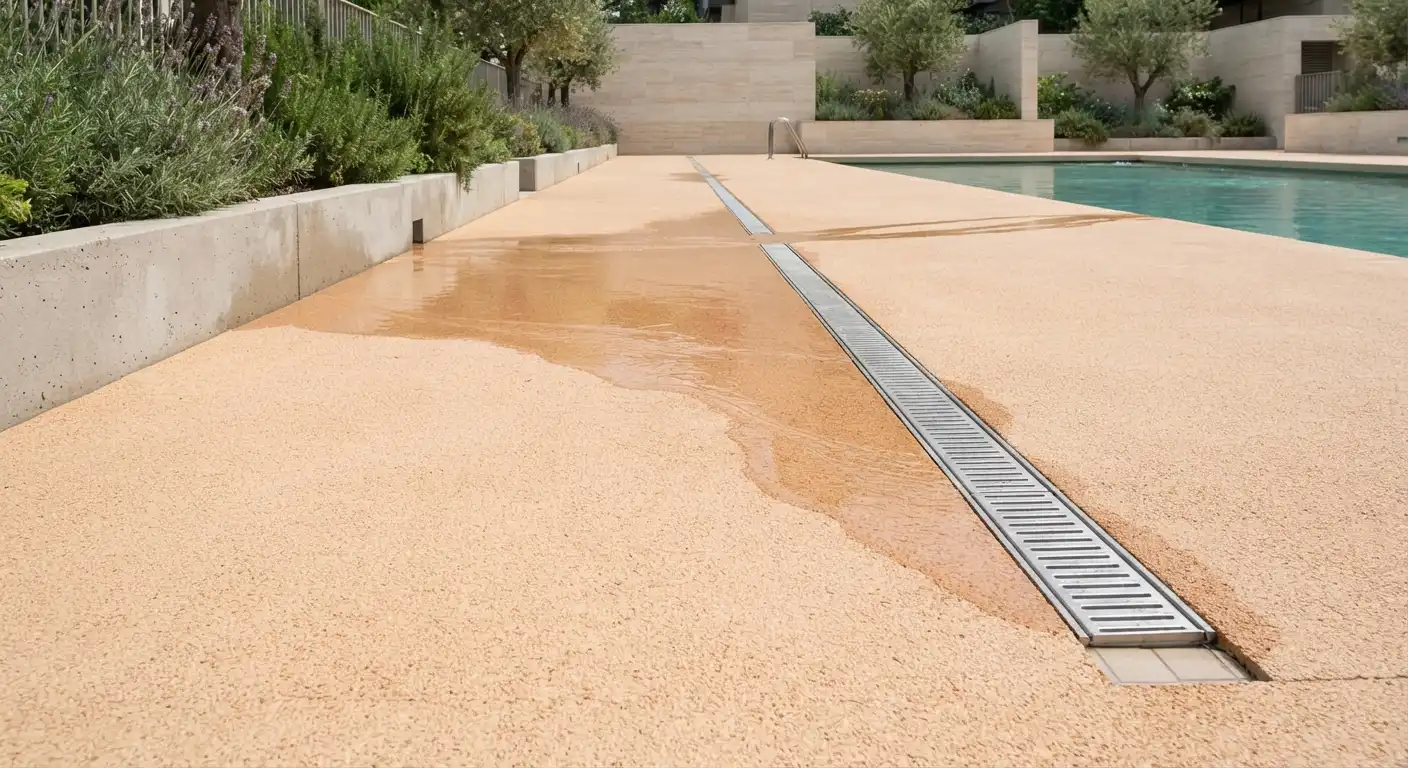 Drenaje del caucho en piscinas- por dónde sale el agua