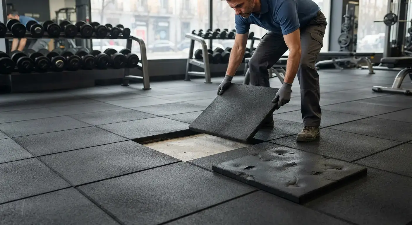 Loseta modular de caucho para gimnasio: ventajas y reparación